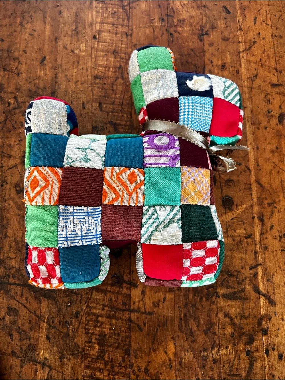 Colorful Patchwork Plush Toy Dog - Multi